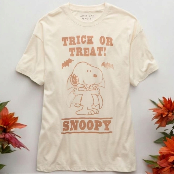 NEW! AE Comfy Oversized Snoopy Tee – Spooky & Cute! 100% COTTON size L/xl - Picture 4 of 10